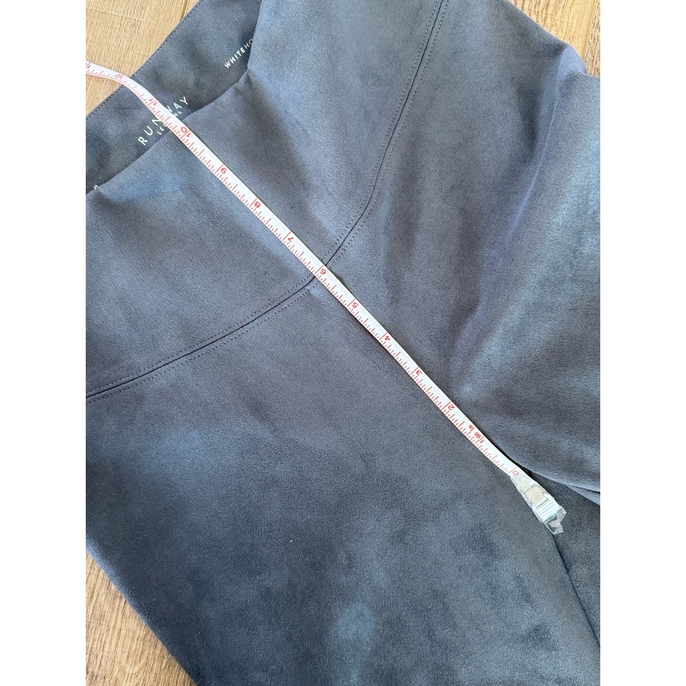 White House Black Market Runway Leggings Suede Size 6 Grey - Picture 8 of 10